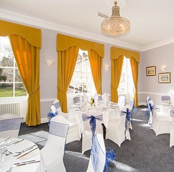 A function room set for dining at No.20