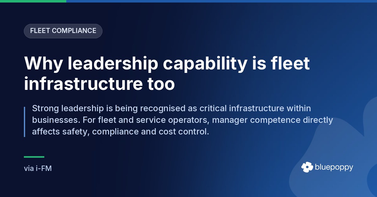 Bluepoppy on Fleet Leadership as Infrastructure
